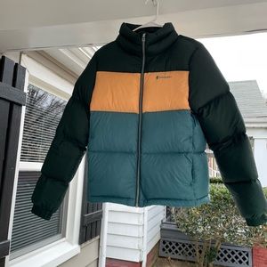 Cotopaxi puffer coat. Cozy, warm, down filled jacket.